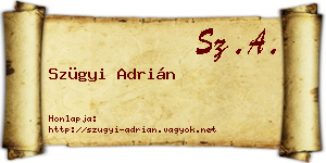 Szügyi Adrián névjegykártya